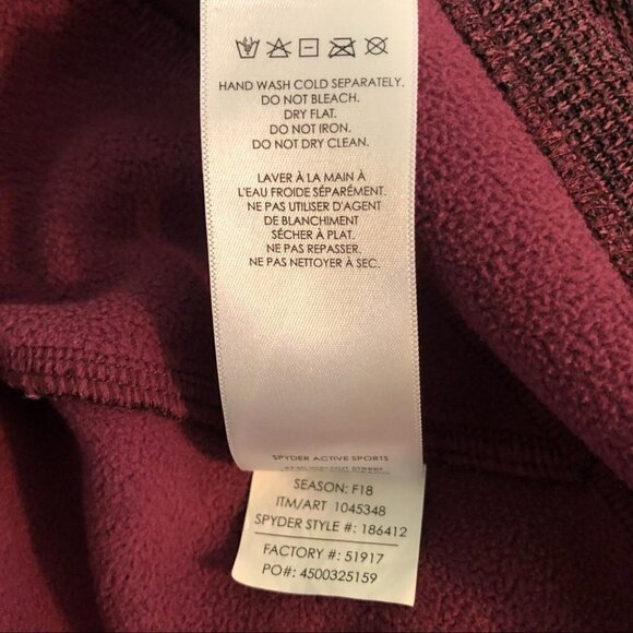 Spyder Full Zip Textured Burgundy Jacket Ladies Lg - Picture 12 of 14